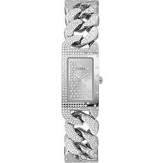 Guess Analog - Herr Armbandsur Guess Women's Silver-Tone Stainless Steel Glitz Chain Bracelet Watch 19mm Silver-Tone