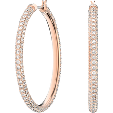 Swarovski Stone Hoop Earrings - Rose Gold/Transparent