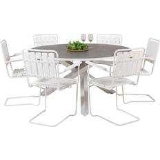 Aluminium/Metall/Stål Matgrupper Venture Design Copacabana Patio Dining Set, 1 Table incl. 6 Chairs