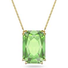 Swarovski Millenia Octagon Cut Pendant Necklace - Gold/Green