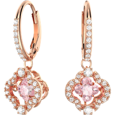 Swarovski Sparkling Dance Drop Earrings - Rose Gold/Transparent/Pink