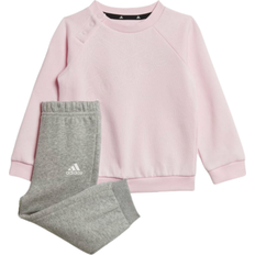 0-1M Tracksuits adidas Infant Girl's Essentials Logo Sweatshirt & Pants Gender Neutral - Clear Pink/White (HM6598)