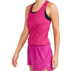 Craft Sportswear Dam - Polyester Överdelar Craft Sportswear ADV Essence Singlet W-BLACK/PINK-XS