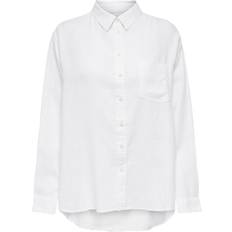 Dam - Linne Överdelar Only Solid Mixture Shirt - White