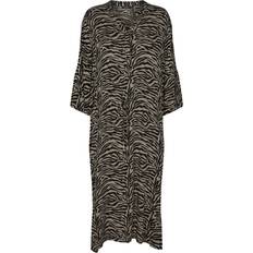 Dam - Enfärgade - Långa klänningar - Viskos Soaked in Luxury Zaya Dress - Beige Zebra