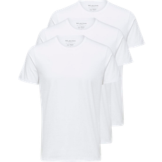 Selected Herr - Vita Överdelar Selected New Pima T-shirt 3-Pack