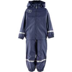 Color Kids Flickor Regnkläder Color Kids PU Rainwear w. Suspenders/Fleece - Dress Blues (5822-772)