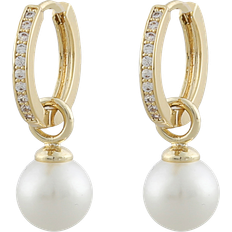 Snö of Sweden Guld Örhängen Snö of Sweden Core Ring Earrings - Gold/Transparent/Pearls