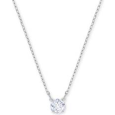 Swarovski Silver-Tone Crystal Pendant Necklace, 14-4/5" 4" extender