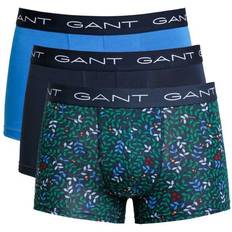 Gant Blåa - Boxers Kalsonger Gant Stretch Print Trunks 3-pack
