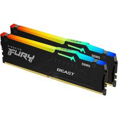 32 GB - DDR5 RAM minnen Kingston Fury Beast RGB Black DDR5 5200MHz 2x16GB (KF552C40BBAK2-32)