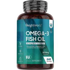 Förbättrar muskelfunktion Fettsyror WeightWorld Omega 3 Fish Oil 2000mg 240 st