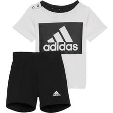 adidas Infant Essentials Tee & Shorts Set - White/Black (HF1916)