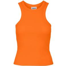 Bomull - Dam - Orange T-shirts & Linnen Noisy May Ribbet Tanktop Kvinder