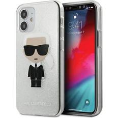 Karl Lagerfeld iPhone 12 Mini Skal Ikonik Glitter Silver