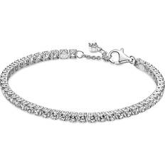 Pandora Justerbar storlek Armband Pandora Sparkling Tennis Bracelet - Silver/Transparent