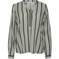 Kaffe Kahana Blouse - Balsam Green/Chalk Stripe