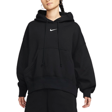26 - Dam - Hoodies Tröjor Nike Sportswear Phoenix Fleece Over-Oversized Pullover Hoodie Women's - Black/Sail