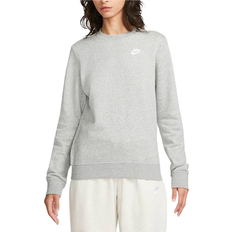 26 - Dam - Sweatshirts Tröjor Nike Sportswear Club Fleece Crew-Neck Sweatshirt Women's - Dark Grey Heather/White