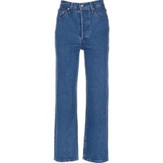 Levi's Blåa - Dam - Skinnjackor - W32 Jeans Levi's Ribcage Straight Ankle Jeans - Jazz Pop/Blue