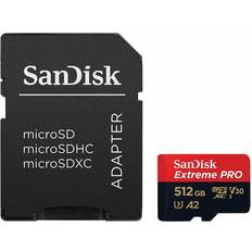 512 GB - U3 - microSDXC Minneskort SanDisk Extreme Pro microSDXC Class 10 UHS-I U3 V30 A2 200/140MB/s 512GB