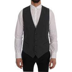 Dolce & Gabbana Västar Dolce & Gabbana Mens Gray STAFF Cotton Striped Vest