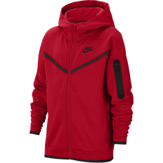 Nike Överdelar Barnkläder Nike Boy's Sportswear Tech Fleece Full Zip Hoodie - University Red/Black (CU9223-657)