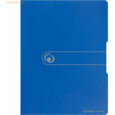 Herlitz 11207347 visbok A4, 20 genomskinlighetsfodral, självhäftande bakskylt, ogenomskinlig blå Opak Blau