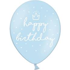 PartyDeco Latex Balloons Happy B-Day Blue
