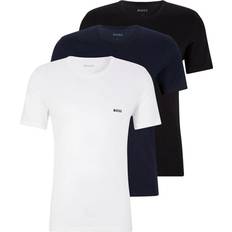 Hugo Boss Bomull - Herr - Vita T-shirts Hugo Boss Logo Embroidered T-shirt 3-pack - Black/Blue/White