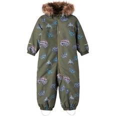 Gröna Overaller Name It Snow10 Snowsuit - Olive Night with Truck (13209165)
