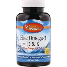 Carlson Elite Omega-3 Plus D K Natural Lemon Flavor Soft