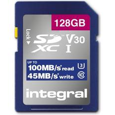 Integral 128 GB Minneskort & USB-minnen Integral High Speed SDXC Class 10 UHS-I U3 V30 100/45MB/s 128GB