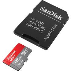 SanDisk 128 GB Minneskort SanDisk Ultra microSDXC Class 10 UHS-I U1 A1 140MB/s 128GB +Adapter