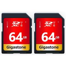 Gigastone SD Card 64GB 2-Pack, High-Speed 64GB SD Card Full HD Video Memory Card, Compatible with Canon Nikon Sony Pentax Kodak Olympus Panasonic
