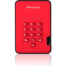 iStorage Is-da2-256-ssd-1000-r Diskashur2 256-bit 1tb Usb 3.1 Secure Encrypted Solid-state Drive Red