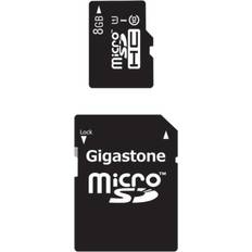 Gigastone Minneskort Gigastone Micro SD HC C10 U1 med SD-adapter 8GB Flerfärgade