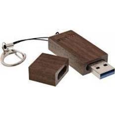 InLine Minneskort & USB-minnen InLine 35065W Woodstick USB 3.0 minnespinne, 128 GB valnötsträ
