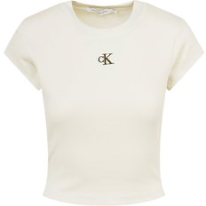 Calvin Klein Bomull - Dam - Gröna T-shirts Calvin Klein Slim Rib Cropped T-shirt