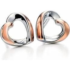 Fiorelli Örhängen Fiorelli Rose Plated Ribbon Heart Earrings E5086