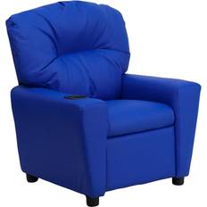 Flash Furniture Contemporary Blue Vinyl Kids Recliner with Cup Holder BT-7950-KID-BLUE-GG In Stock