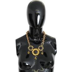 Dolce & Gabbana Halsband Dolce & Gabbana Brass Chain Crystal Sunlower Pendants Women's Necklace