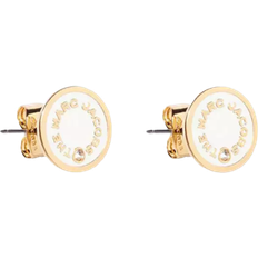 Beige Smycken Marc Jacobs The Medallion Studs Earrings - Gold/Beige /Transparent