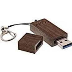 InLine Minneskort & USB-minnen InLine Woodstick USB 3.0 förvaringspinne 64GB Walnuss-holz