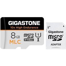 Gigastone [MLC 10x hög uthållighet] 8 GB MLC Micro SD-kort, Full HD-videoinspelning, säkerhetskamera, instrumentkamera, övervakningskamera, 80 MB/s, U1 C10