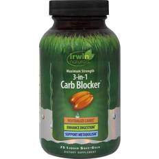 Gurkmeja - Kisel Vitaminer & Mineraler Irwin Naturals Maximum Strength 3-in-1 Carb Blocker 75 st