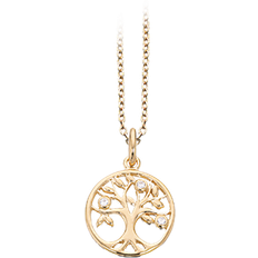 Scrouples Tree Of Life Pendant Necklace - Gold/Transparent