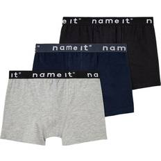 Underkläder Name It Basic Boxer Shorts 3-pack - Black/Grey Melange/Dark Sapphire (13208836)