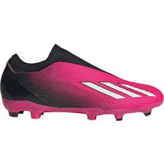 Rosa - Unisex Sportskor adidas X Speedportal.3 Laceless Firm Ground - Team Shock Pink 2/Zero Metalic/Core Black