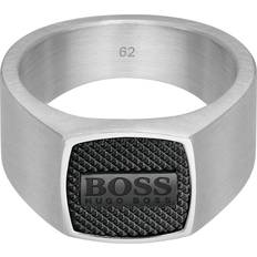 Hugo Boss Ringar HUGO BOSS Seal Signet Ring - Silver/Black